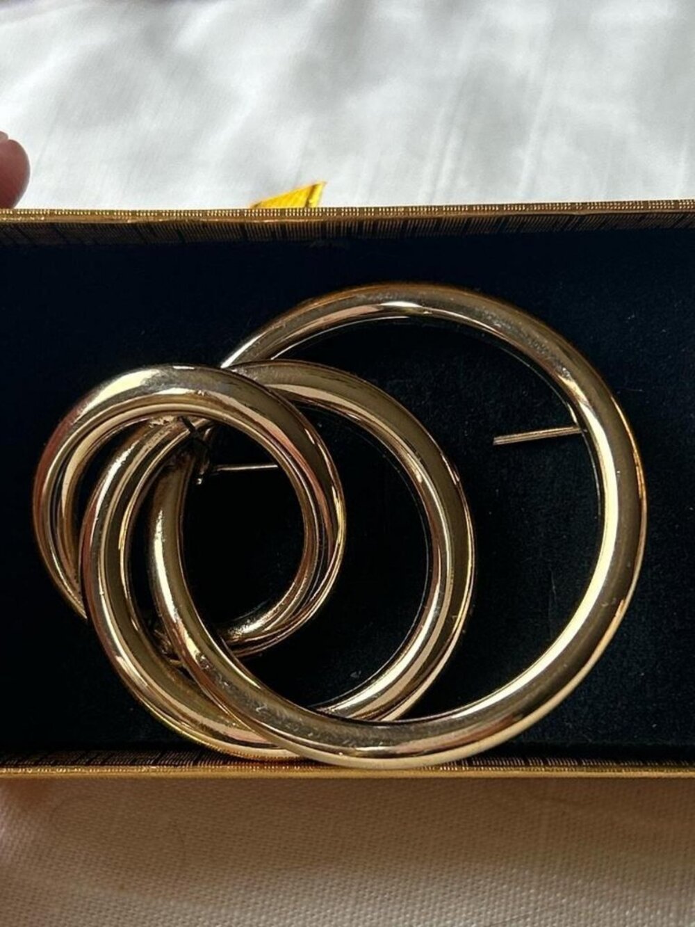 Gold Circular Decorative Brooch Costume Jewelry